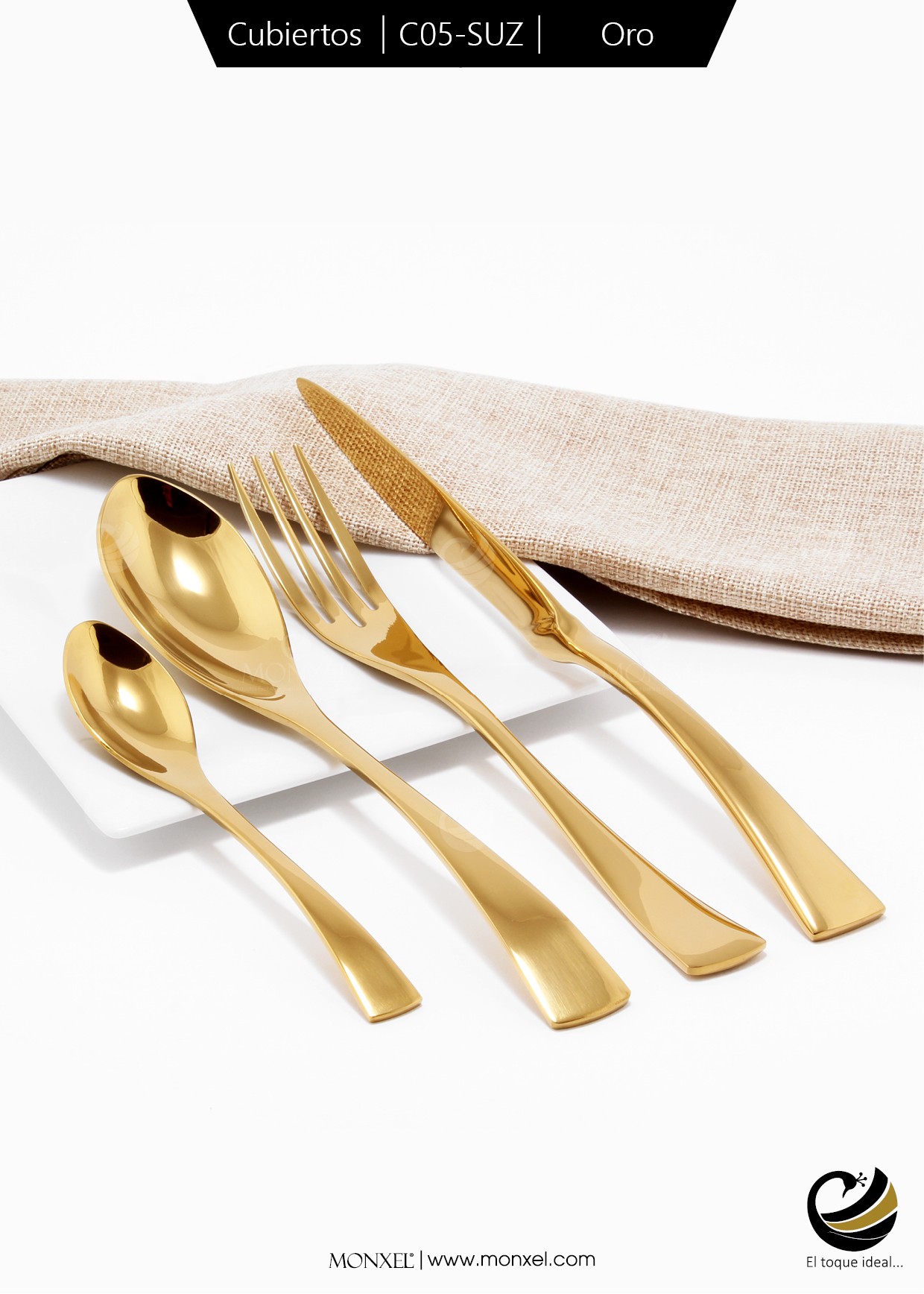 Cubiertos C05-SUZ Oro Set 4pz (Acero Inoxidable)