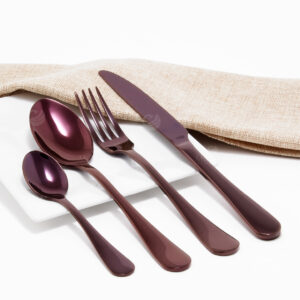 Cubiertos C06-HON Ciruela Set 4pz (Acero Inoxidable)