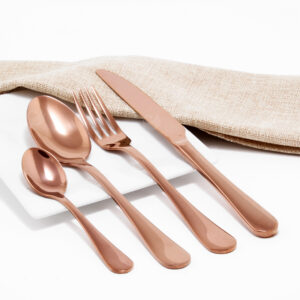 Cubiertos C06-HON Rosa Oro Set 4pz (Acero Inoxidable)