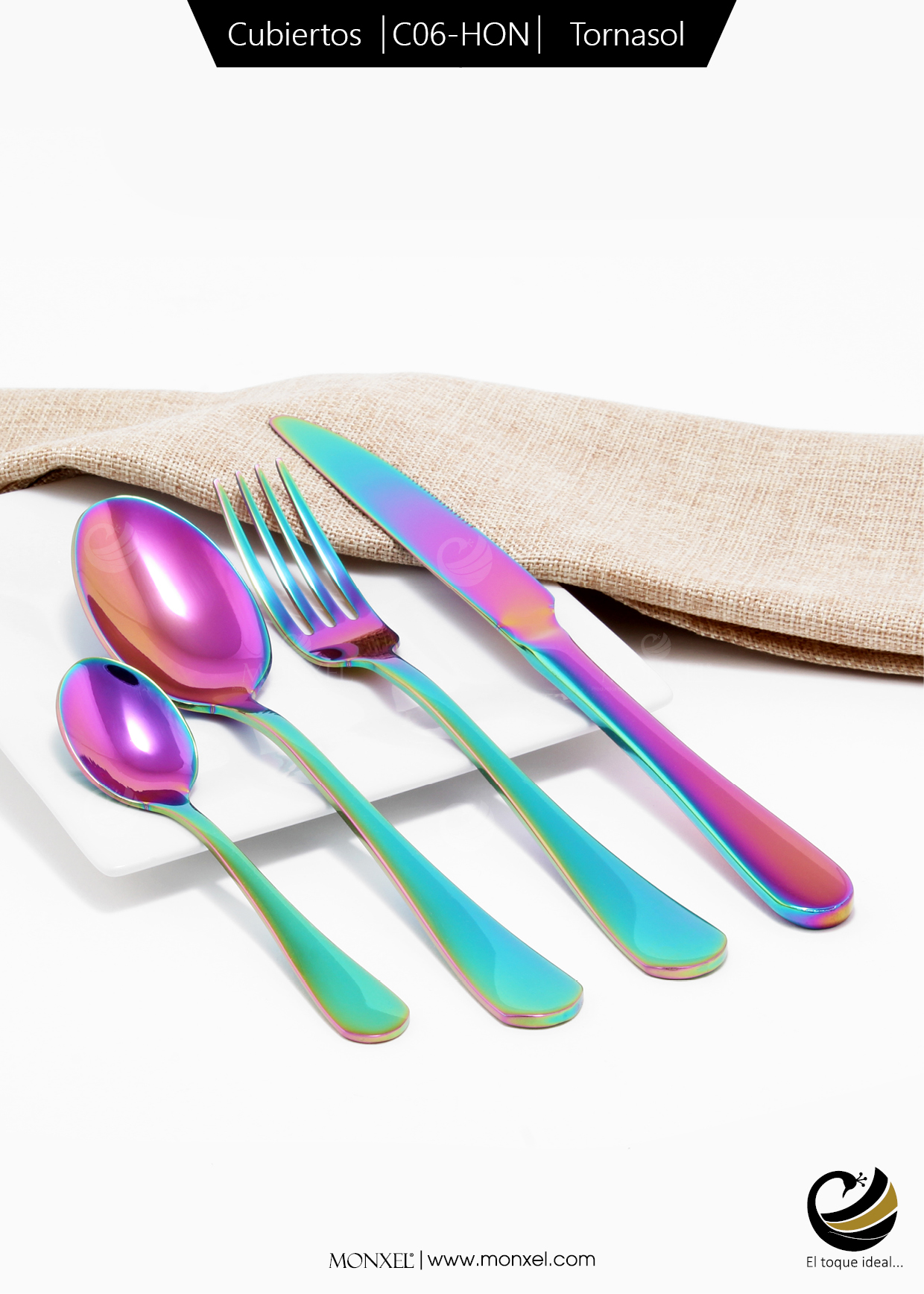 Cubiertos C06-HON Tornasol Set 4pz (Acero Inoxidable)