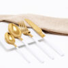 Cubiertos C07-DAT Oro/Blanco Set 4pz (Acero Inoxidable)
