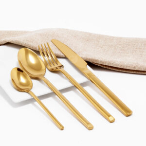 Cubiertos C07-DAT Oro Set 4pz (Acero Inoxidable)