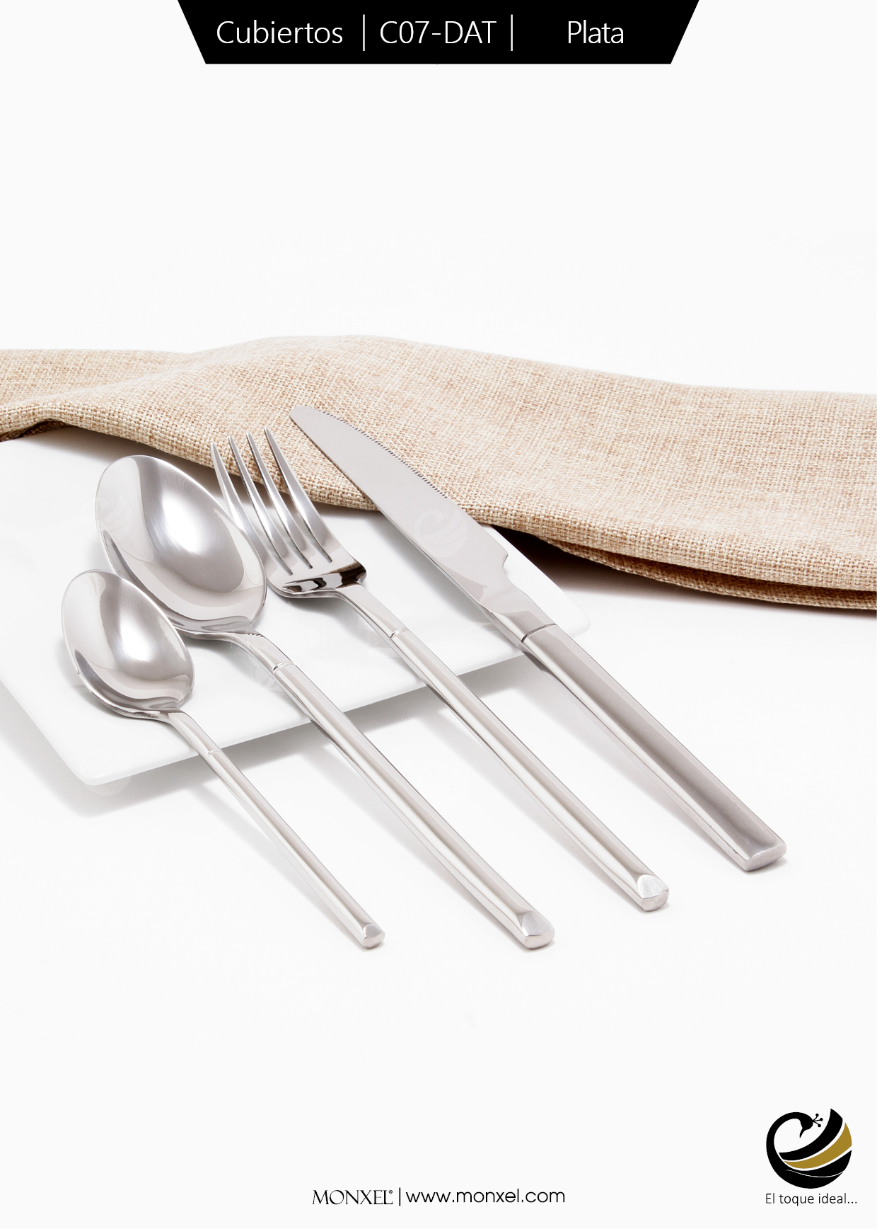 Cubiertos C07-DAT Plata Set 4pz (Acero Inoxidable)