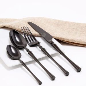 Cubiertos C08-WUX Negro Set 4pz (Acero Inoxidable)