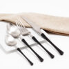 Cubiertos C08-WUX Plata/Negro Set 4pz (Acero Inoxidable)