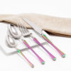 Cubiertos C08-WUX Plata/Tornasol Set 4pz (Acero Inoxidable)