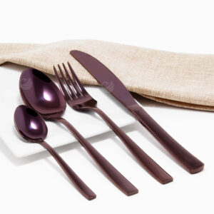 Cubiertos C09-PEK Ciruela Set 4pz (Acero Inoxidable)