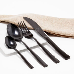 Cubiertos C09-PEK Negro Set 4pz (Acero Inoxidable)
