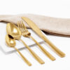 Cubiertos C09-PEK Oro Set 4pz (Acero Inoxidable)