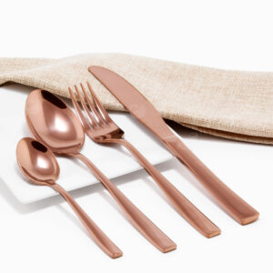 Cubiertos C09-PEK Rosa Oro Set 4pz (Acero Inoxidable)