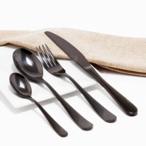 Cubiertos C11-MAC Negro Set 4pz (Acero Inoxidable)