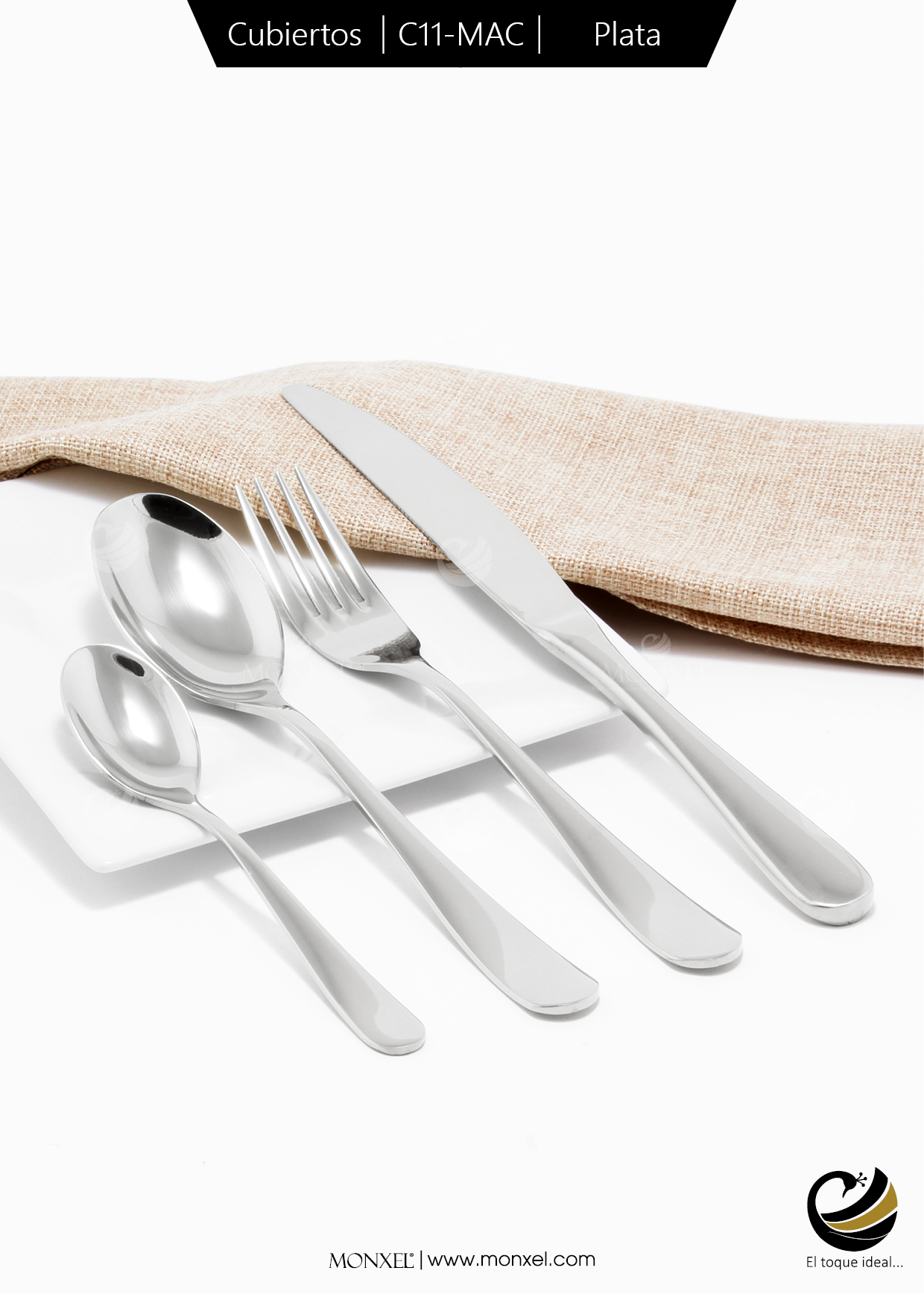Cubiertos C11-MAC Plata Set 4pz (Acero Inoxidable)