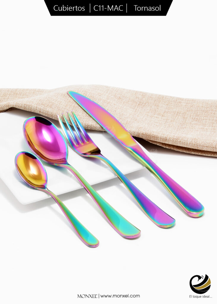 Obtén el mejor precio ¡contáctanos!
Set 4pz (Cuchillo, Tenedor, Cuchara sopa, Cuchara postre)
Material: Acero Inoxidable 430
Color: Tornasol
Pintura: Recubrimiento PVD a base de vapor con pulido de espejo.
Nota: Las imágenes mostradas en está página pueden tener algún cambio con el producto físico, debido a los diferentes dispositivos en que se vean, así como a los nuevos lotes de llegada de cada producto.
Los precios y disponibilidad mostrados en está página son sujetos a cambios sin previo aviso