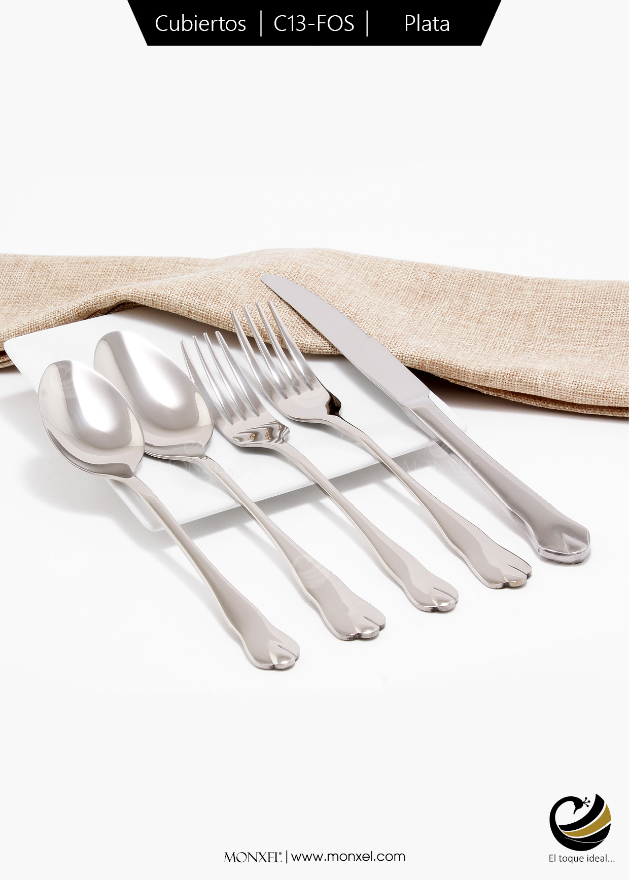 Cubiertos C13-FOS Plata Set 5pz (Acero Inoxidable)