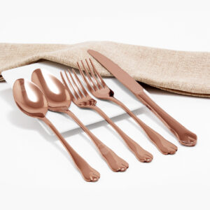 Cubiertos C13-FOS Rosa Oro Set 5pz (Acero Inoxidable)