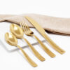 Cubiertos C14-CRA Oro Set 4pz (Acero Inoxidable)