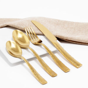 Cubiertos C14-CRA Oro Set 4pz (Acero Inoxidable)