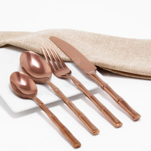 Cubiertos C15-TAI Rosa Oro Set 4pz (Acero Inoxidable)