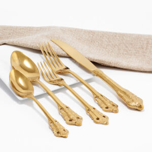 Cubiertos C16-LUO Oro Set 5pz (Acero Inoxidable)