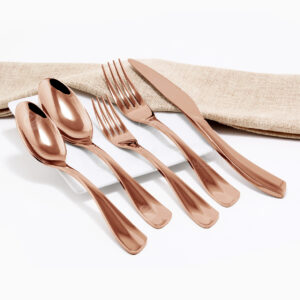 Cubiertos C18-FUS Rosa Oro Set 5pz (Acero Inoxidable)