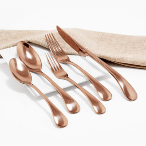 Cubiertos C19-URU Rosa Oro Set 5pz (Acero Inoxidable)