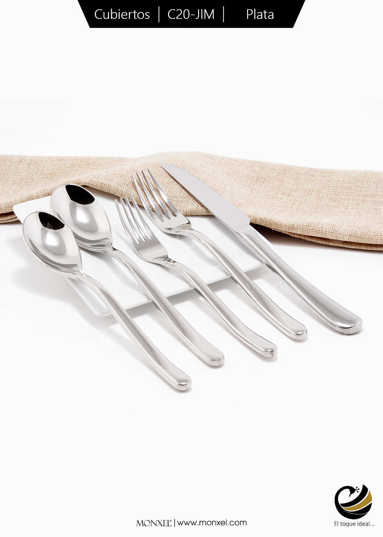 Cubiertos C20-JIM Plata Set 5pz (Acero Inoxidable)