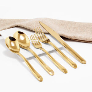 Cubiertos C21-CAI Oro Set 5pz (Acero Inoxidable)