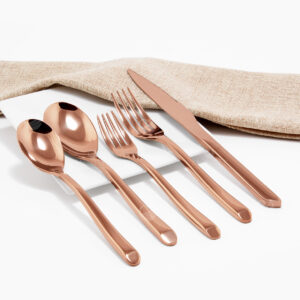 Cubiertos C21-CAI Rosa Oro Set 5pz (Acero Inoxidable)