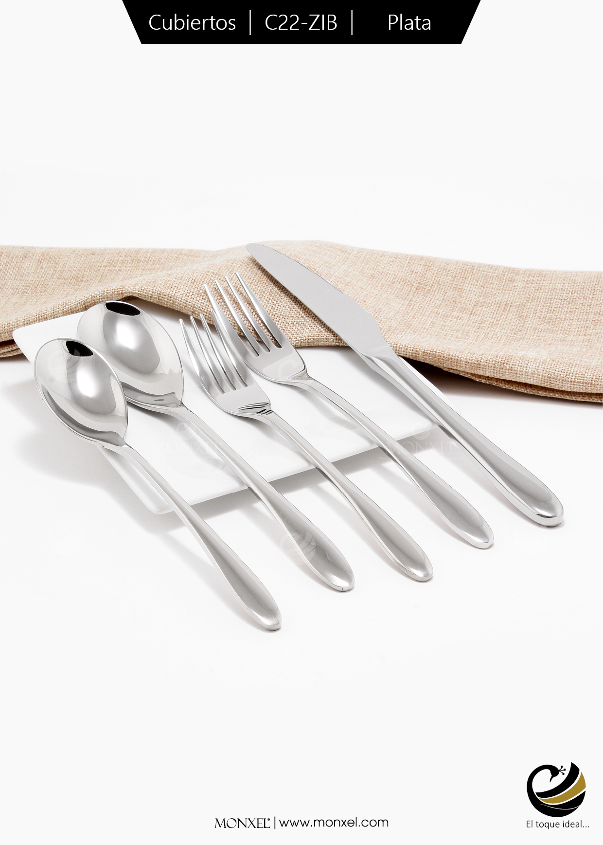 Cubiertos C22-ZIB Plata Set 5pz (Acero Inoxidable)