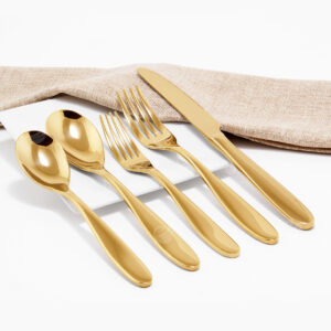 Cubiertos C23-BAO Oro Set 5pz (Acero Inoxidable)