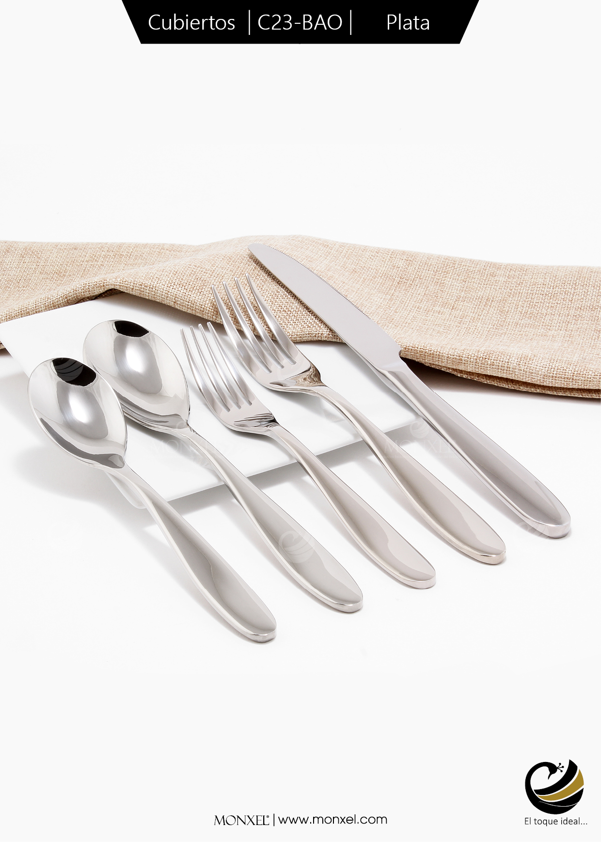 Cubiertos C23-BAO Plata Set 5pz (Acero Inoxidable)