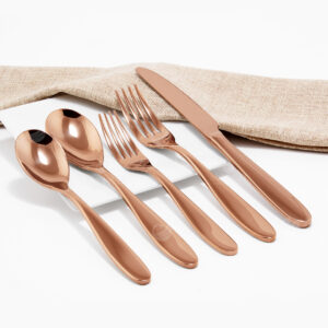 Cubiertos C23-BAO Rosa Oro Set 5pz (Acero Inoxidable)
