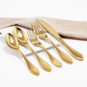 Cubiertos C25-CHI Oro Set 5pz (Acero Inoxidable)