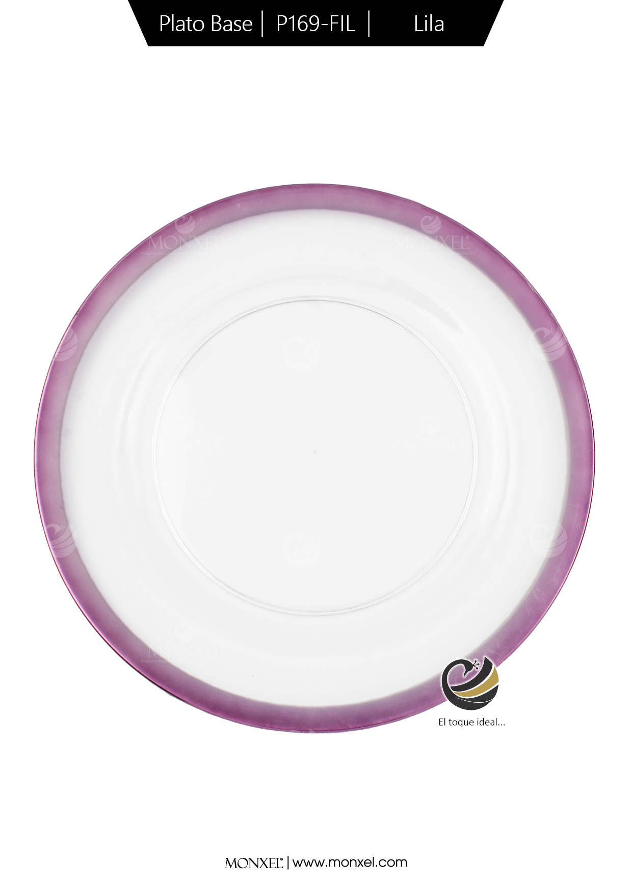 Plato Base P169-FIL Lila 33 cm. (Acrílico)
