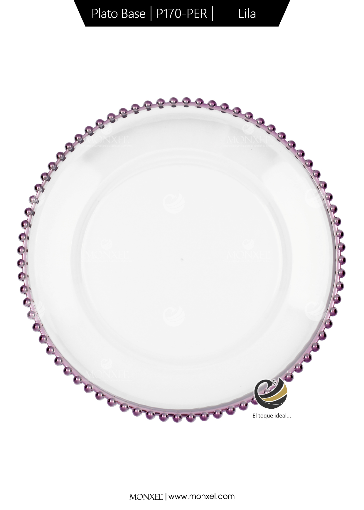Plato Base P170-PER Lila 33 cm. (Acrílico)