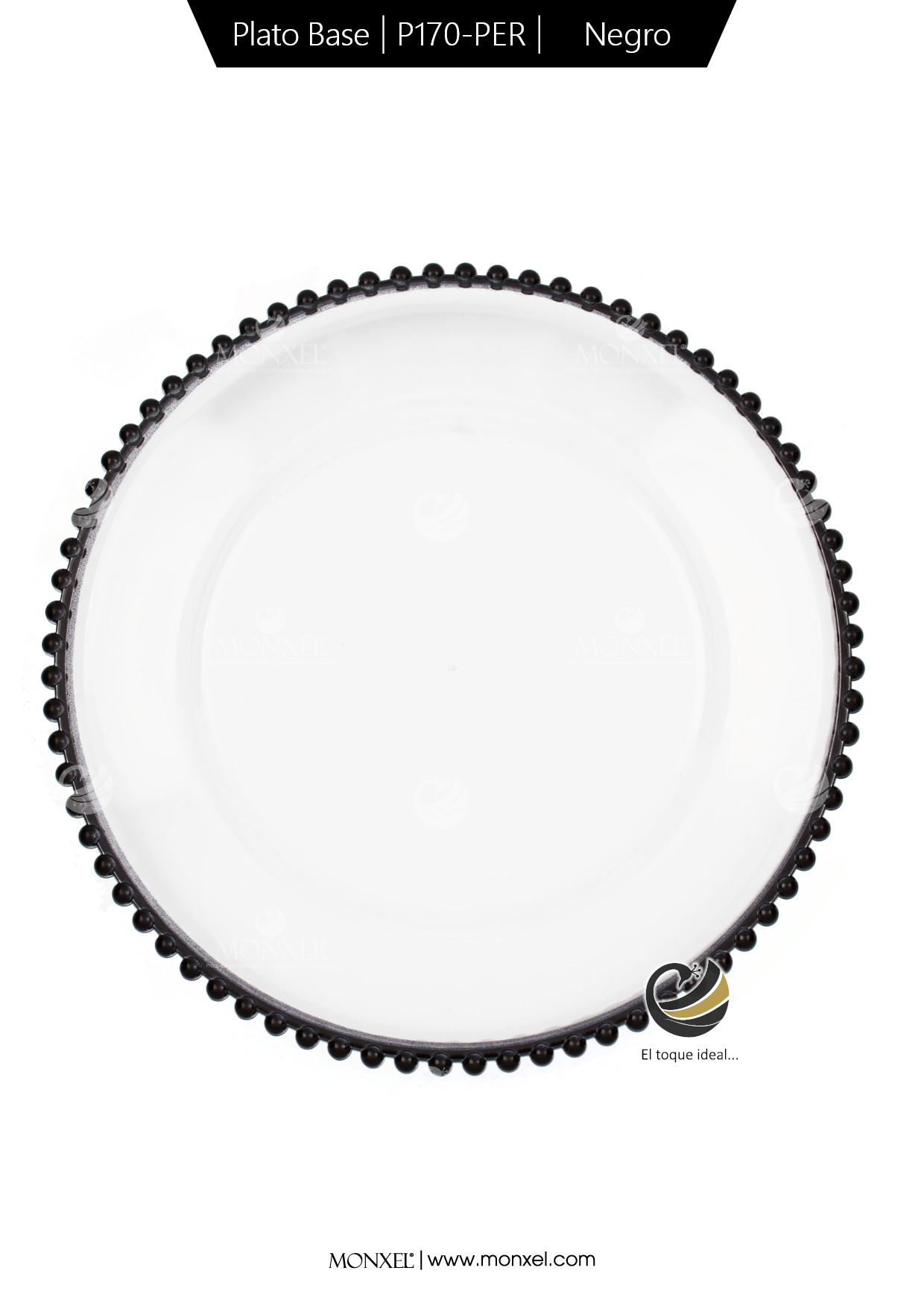 Plato Base P170-PER Negro 33 cm. (Acrílico)