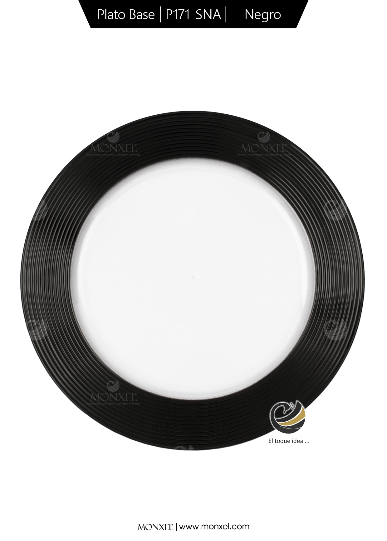 Plato Base P171-SNA Negro 33 cm. (Acrílico)