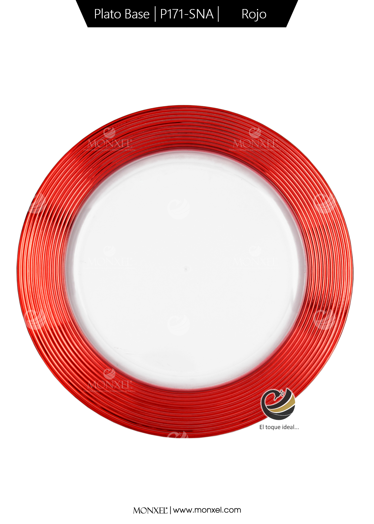 Plato Base P171-SNA Rojo 33 cm. (Acrílico)