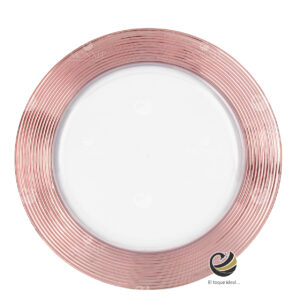 Plato Base P171-SNA Rosa Oro 33 cm. (Acrílico)