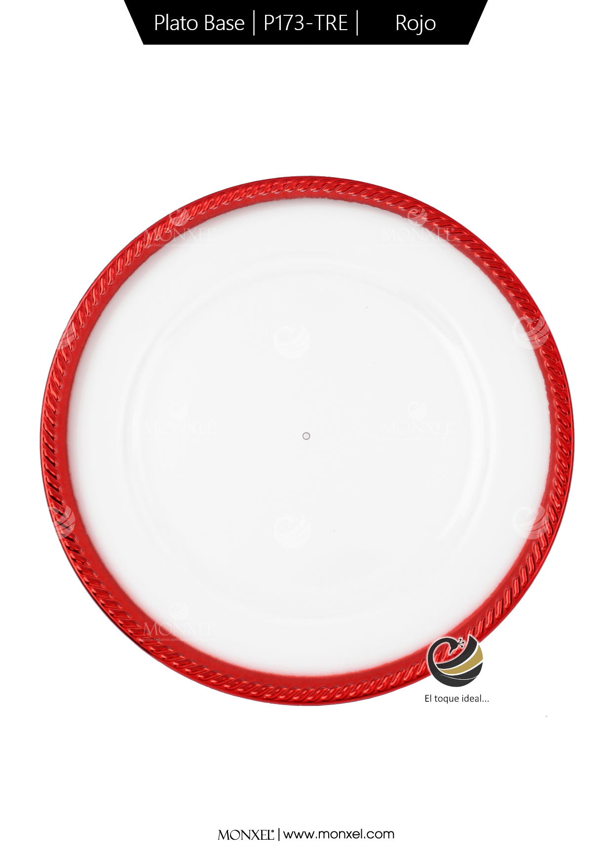 Plato Base P173-TRE Rojo 33 cm. (Acrílico)