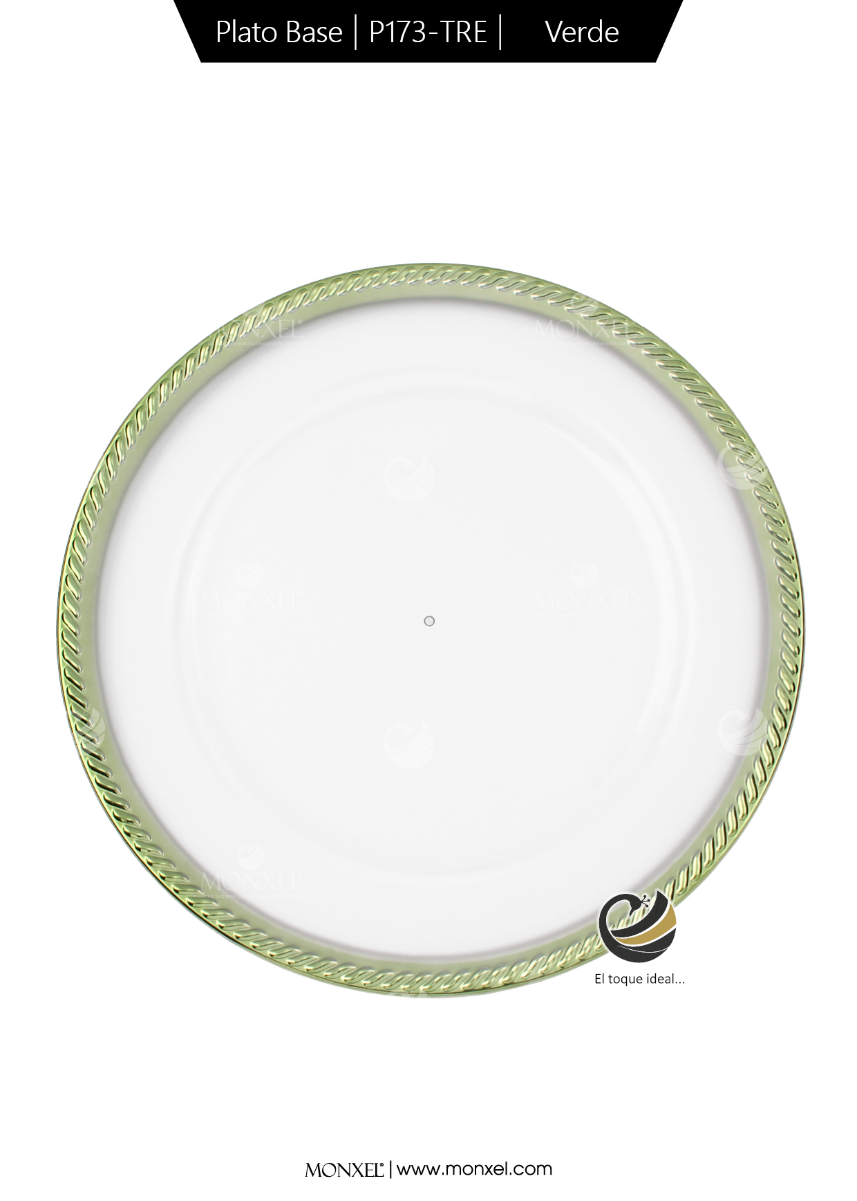 Plato Base P173-TRE Verde 33 cm. (Acrílico)