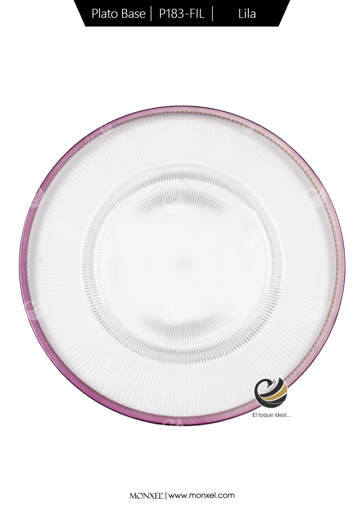 Plato Base P183-FIL Lila 33 cm. (Acrílico)