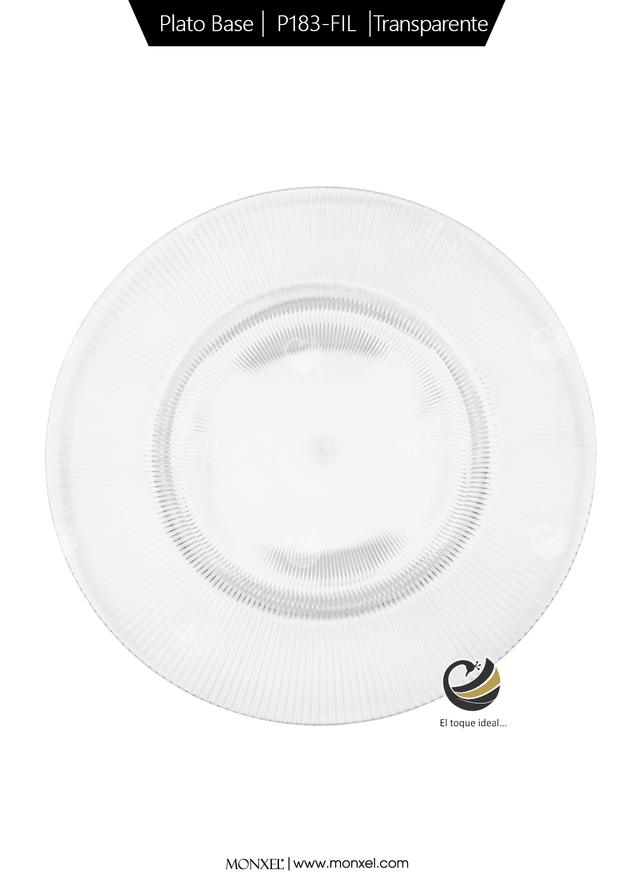 Plato Base P183-FIL Transparente 33 cm. (Acrílico)