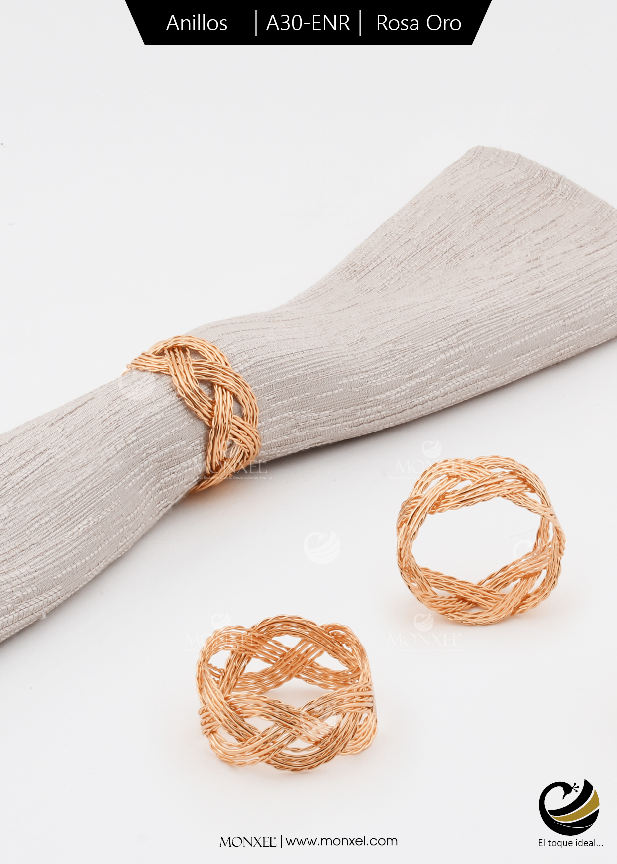 Anillos A30-ENR Rosa Oro (Acero Inoxidable)