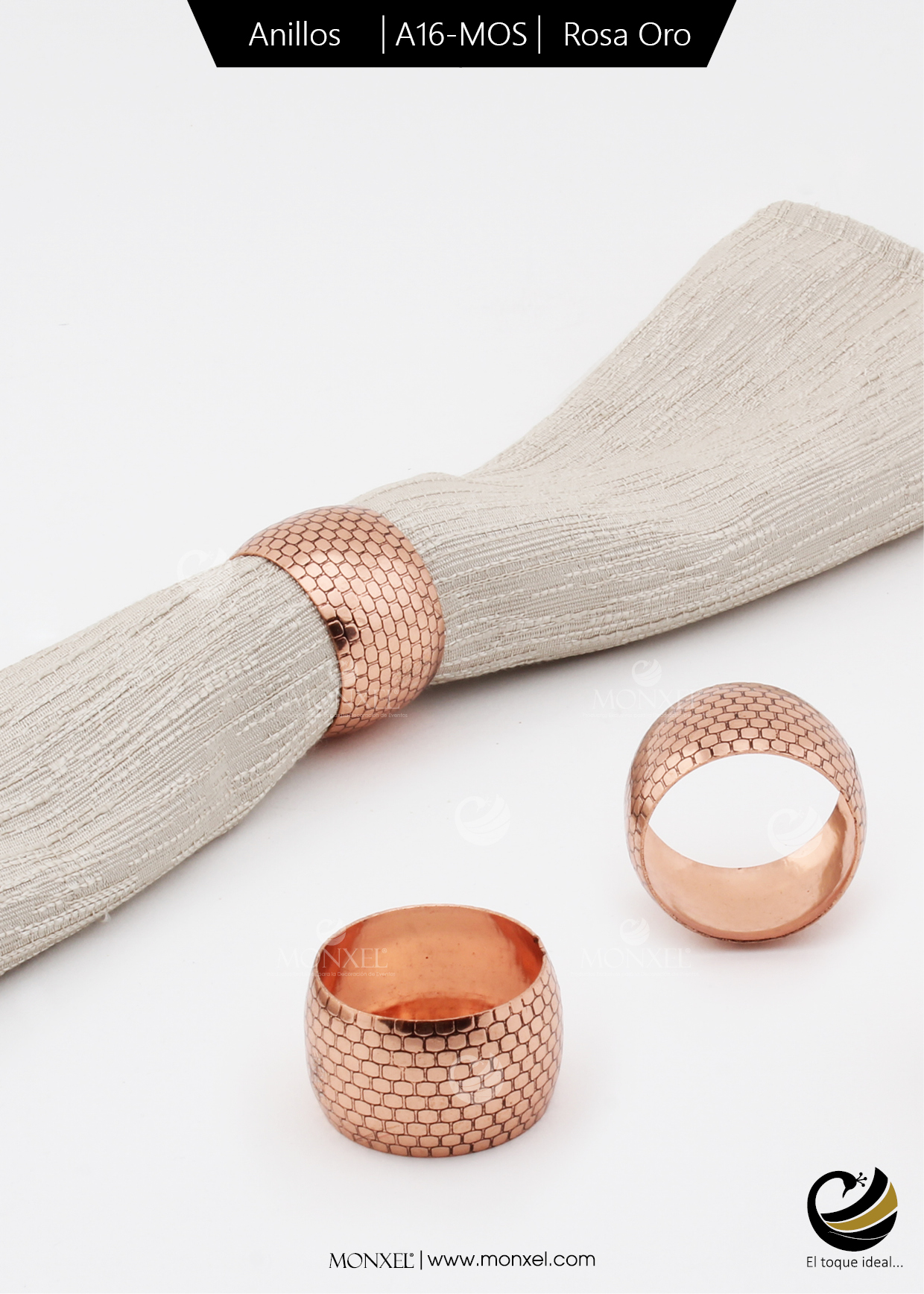 Anillos A16-MOS Rosa Oro (Acero Inoxidable)