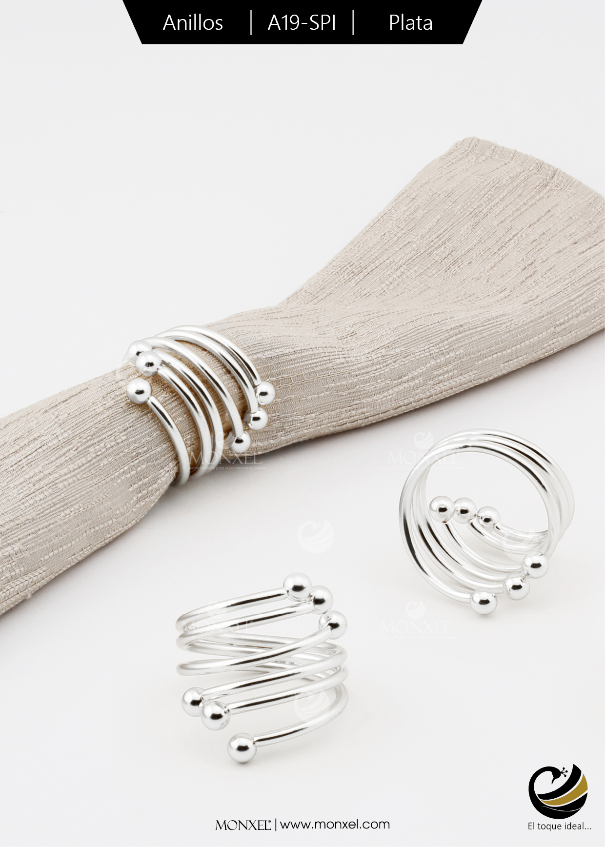 Anillos A19-SPI Plata (Acero Inoxidable)