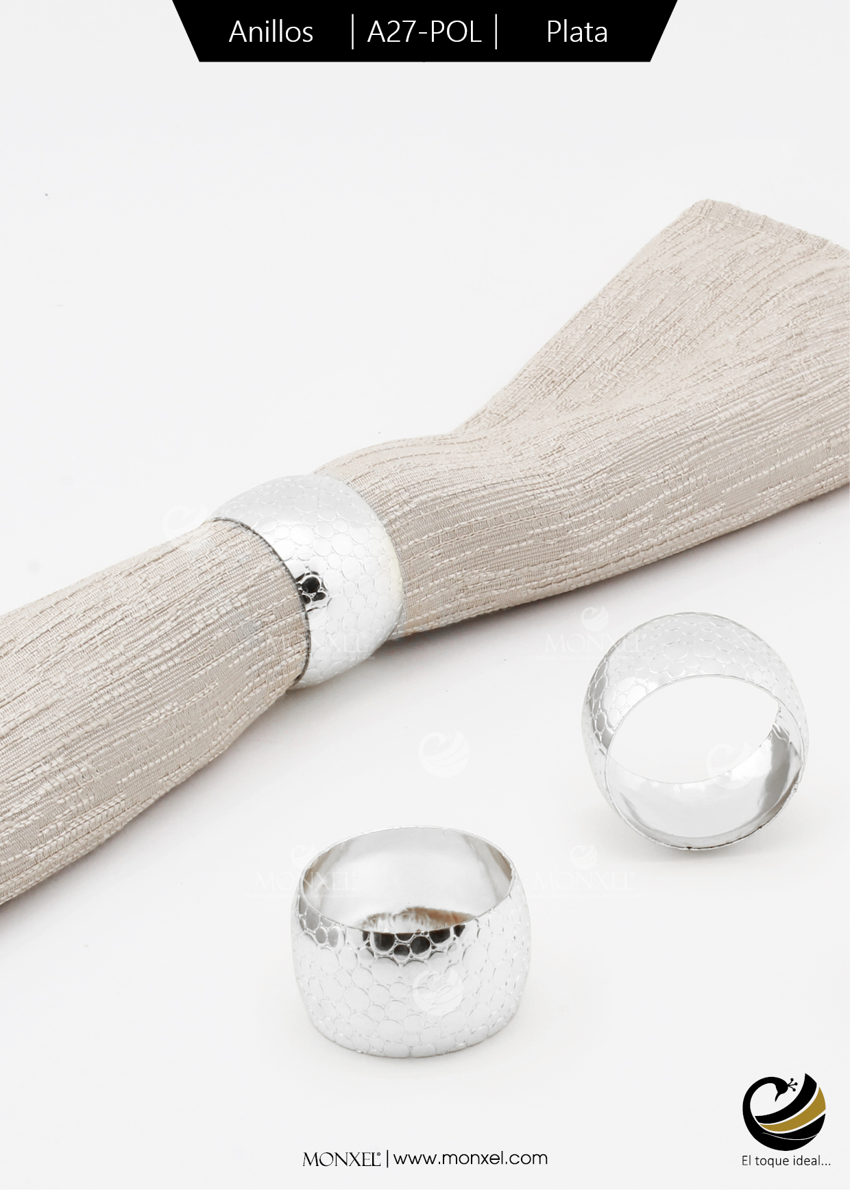 Anillos A27-POL Plata (Acero Inoxidable)