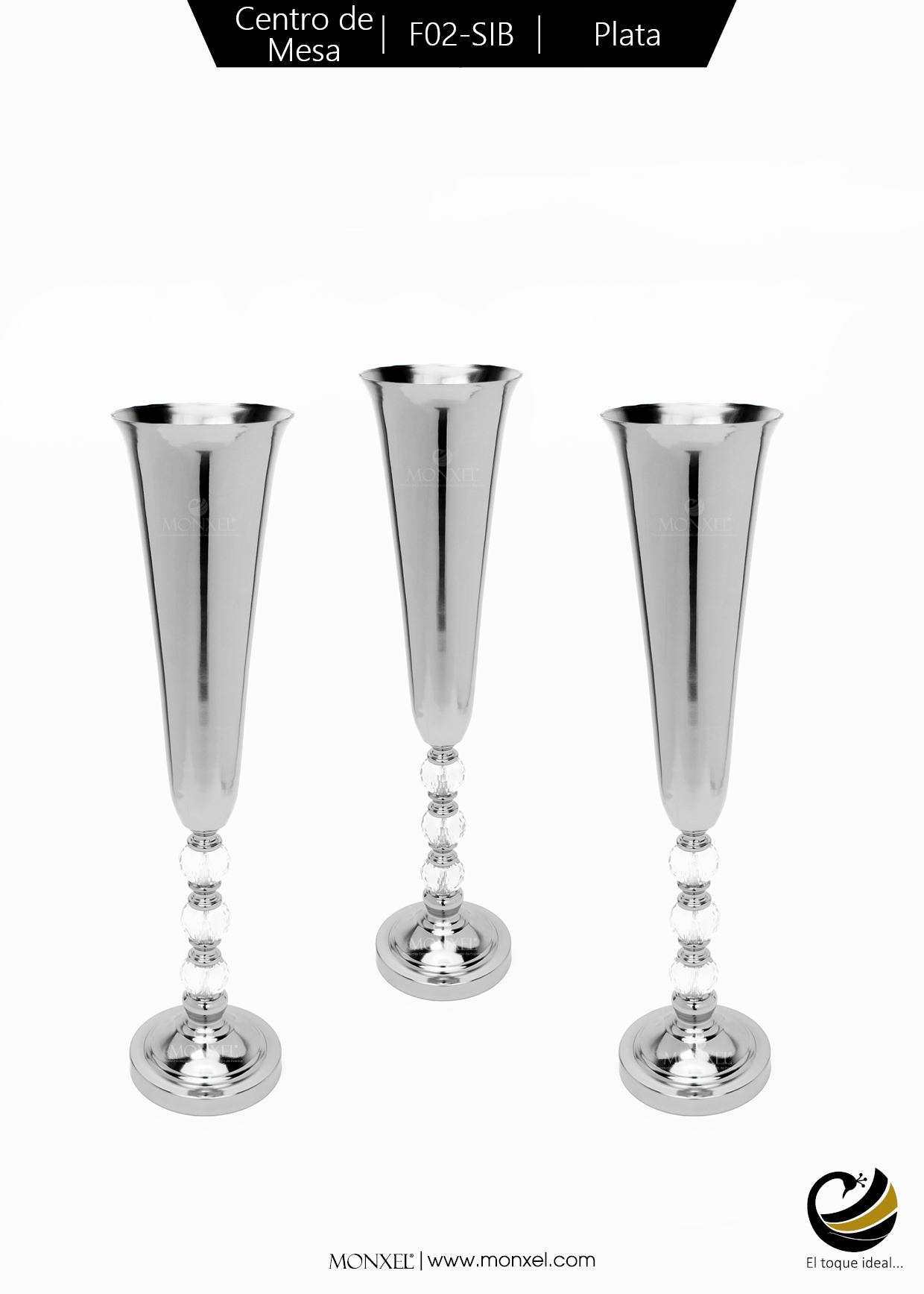 Centro de Mesa F02-SIB Plata (Acero Inoxidable)