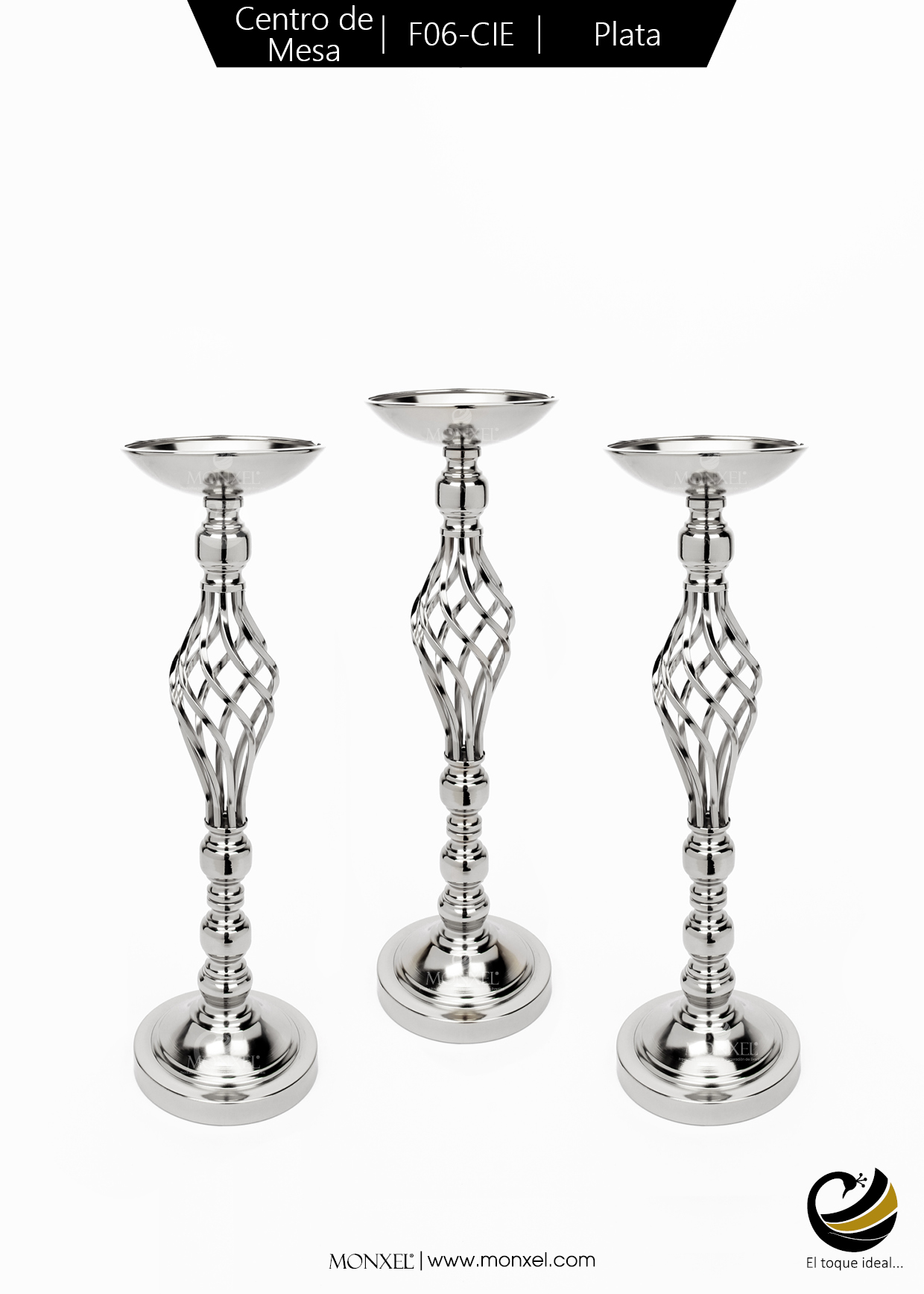 Centro de Mesa F06-CIE Plata (Acero Inoxidable)