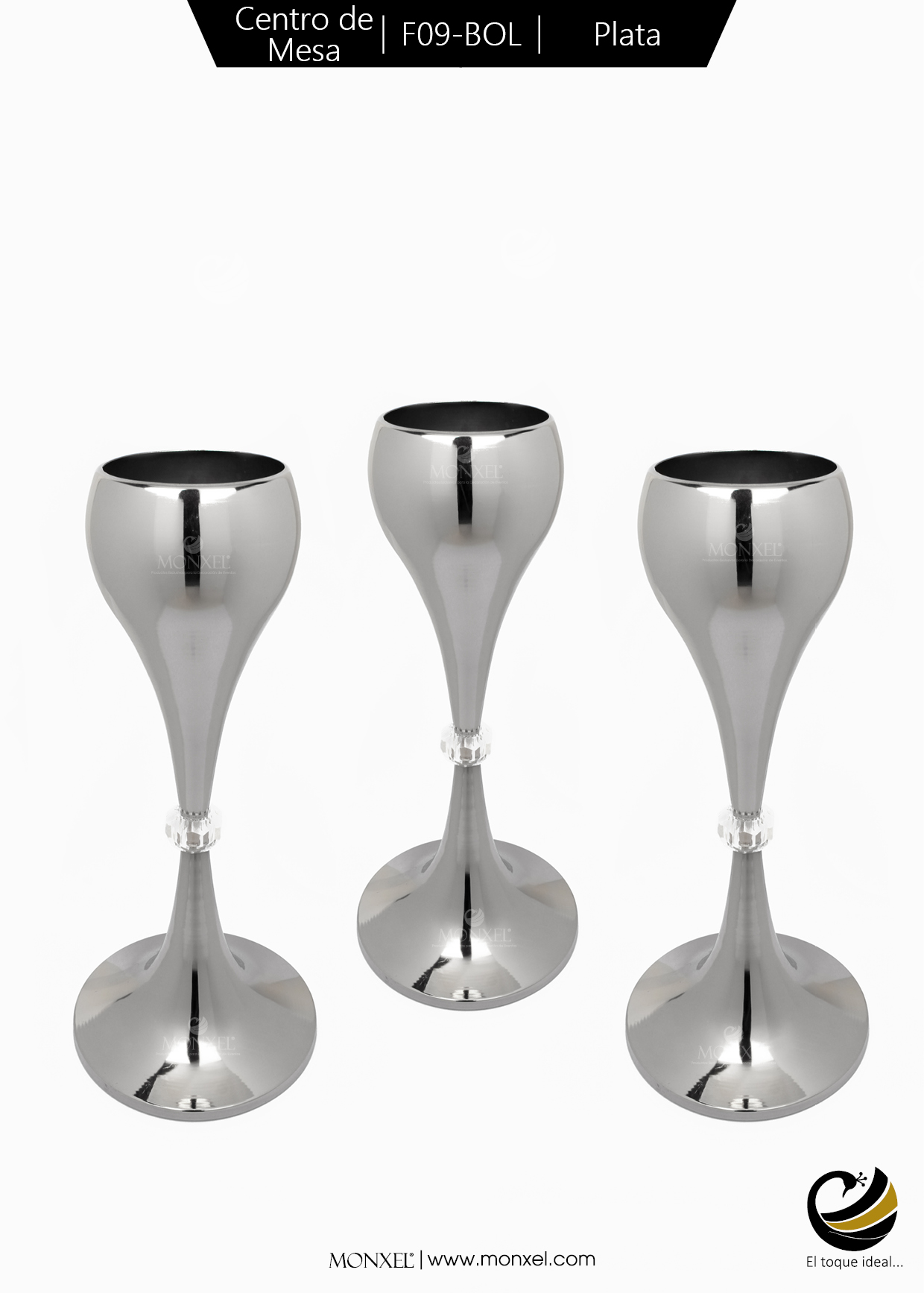 Centro de Mesa F09-BOL Plata (Acero Inoxidable)